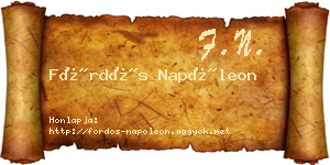 Fördős Napóleon névjegykártya